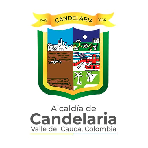 Coat of arms emblem for Alcaldia de Candelaria, Valle del Cauca, Colombia, established 1545-1864